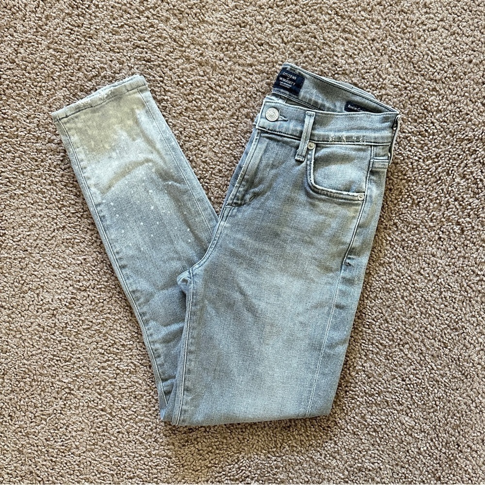 Citizens of Humanity Women's Rocket Crop High-Rise Skinny Jeans Salt Stone 24” - Picture 11 of 16